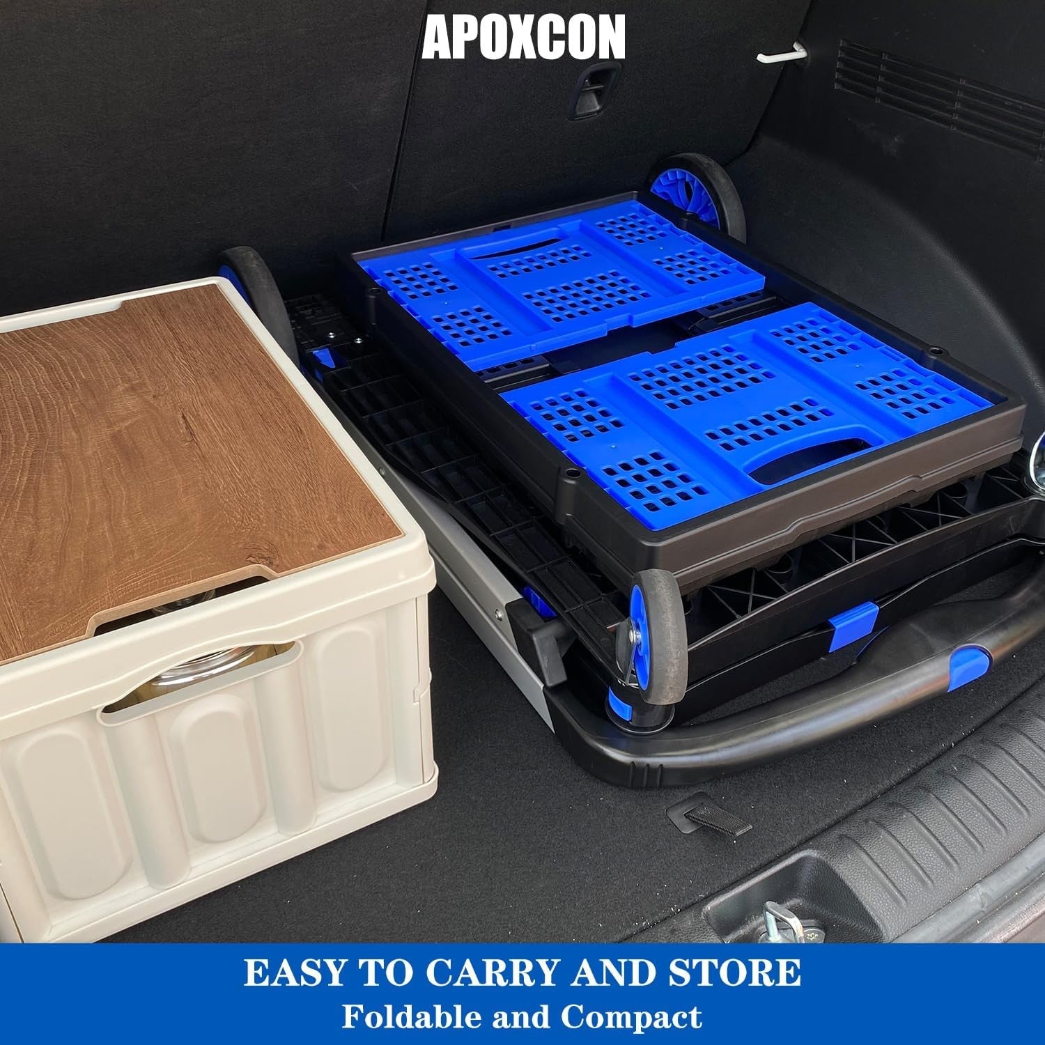 Folding Shopping Cart Trolley 2 Tier Heavy Duty Collapsible Storage Wheels