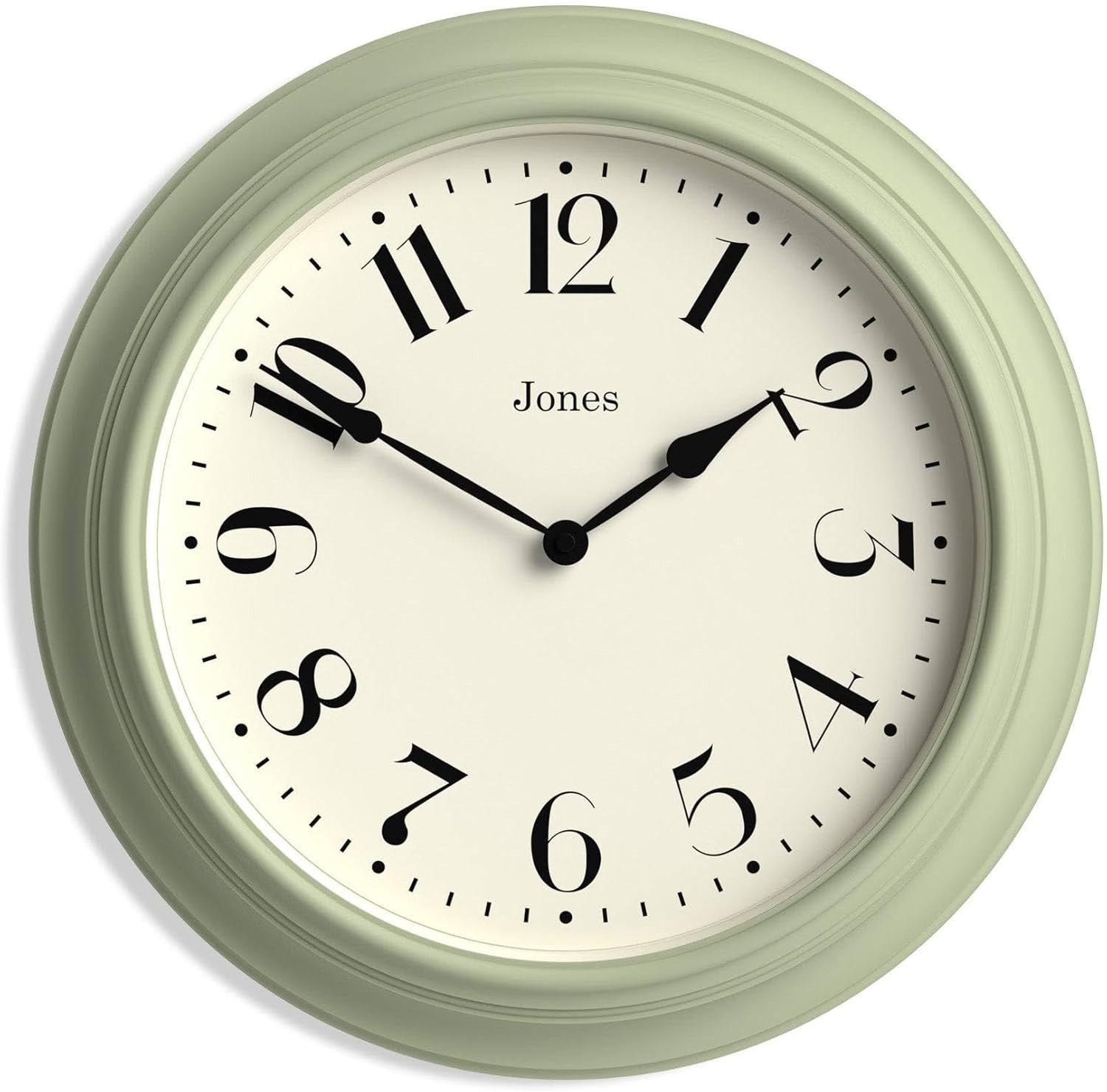 40cm Sage Green Wall Clock Silent Classic Retro Round Decor for Kitchen Home
