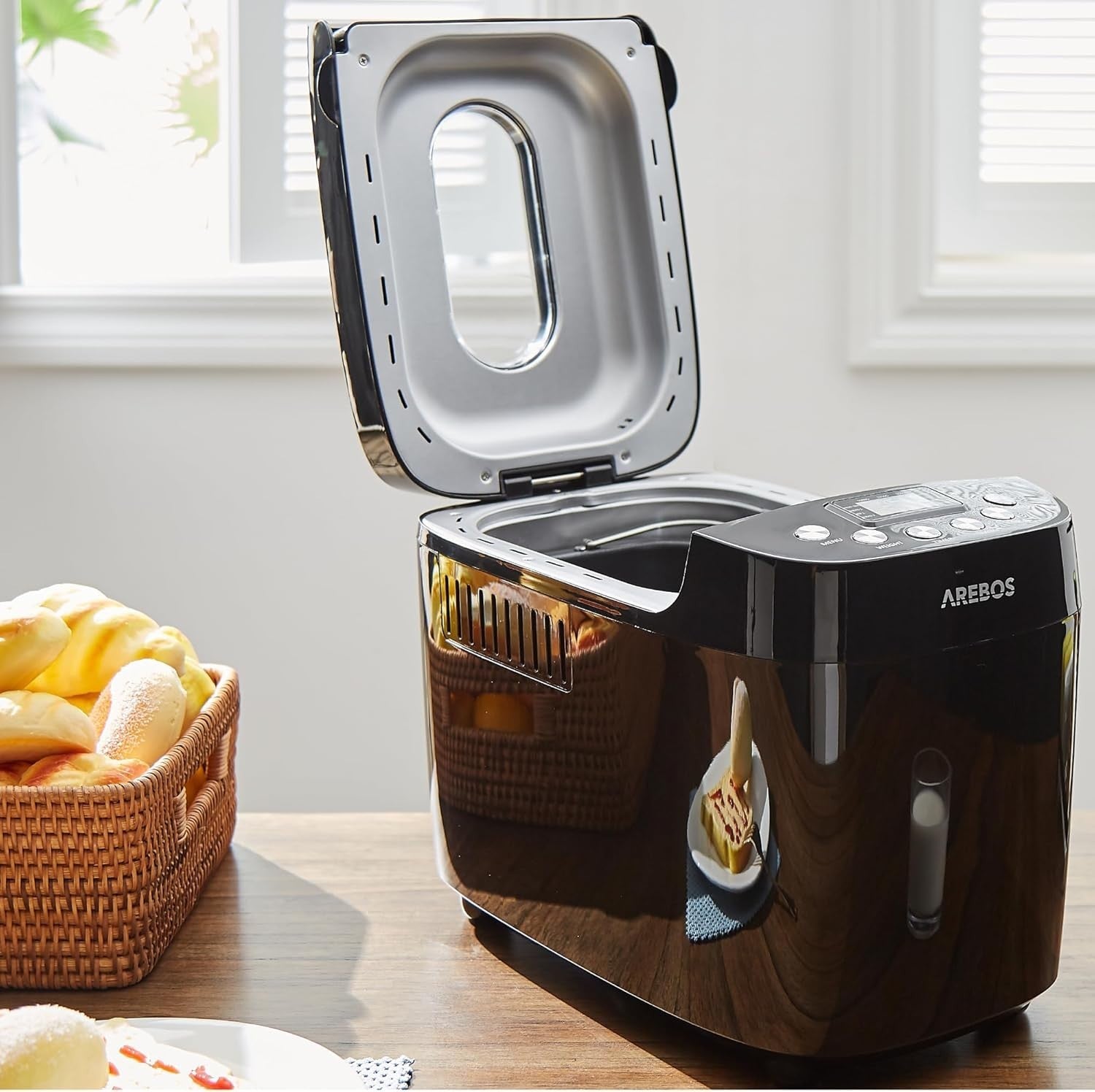 1500g Bread Maker 15 Programmes Timer LCD Display 3 Browning Levels