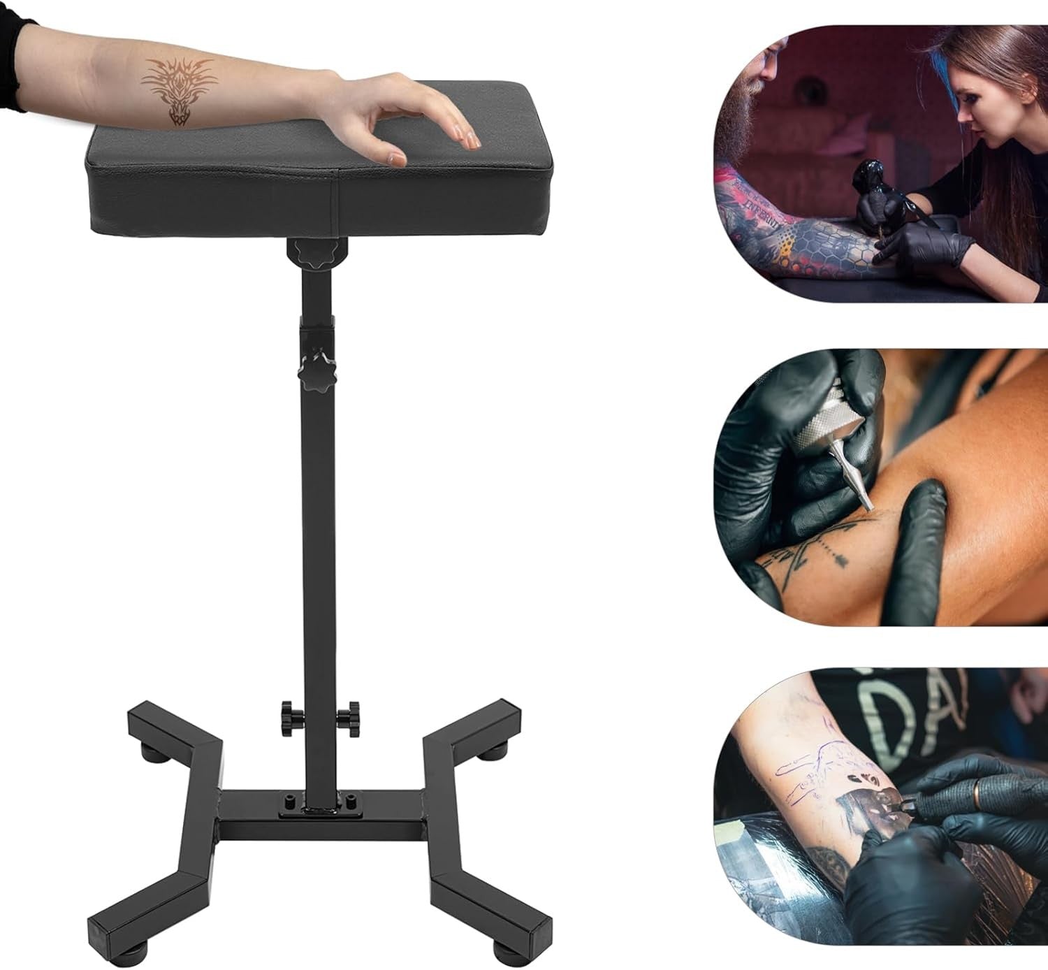 Tattoo Arm Rest Stand Adjustable Height Portable Padded Armrest Studio