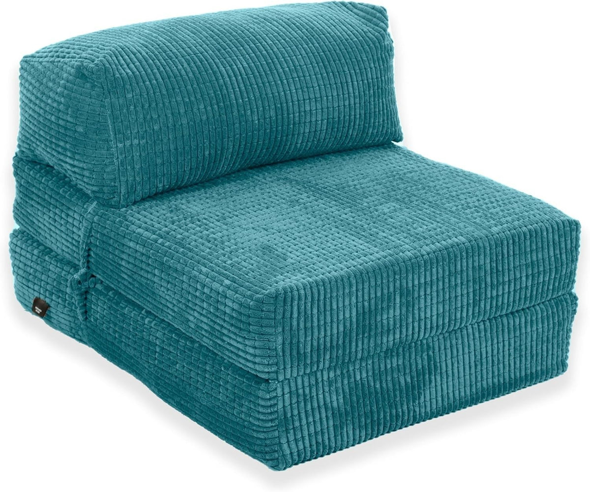 Foam Fold Out Futon Chair Bed | Portable Corduroy Sofa Mattress
