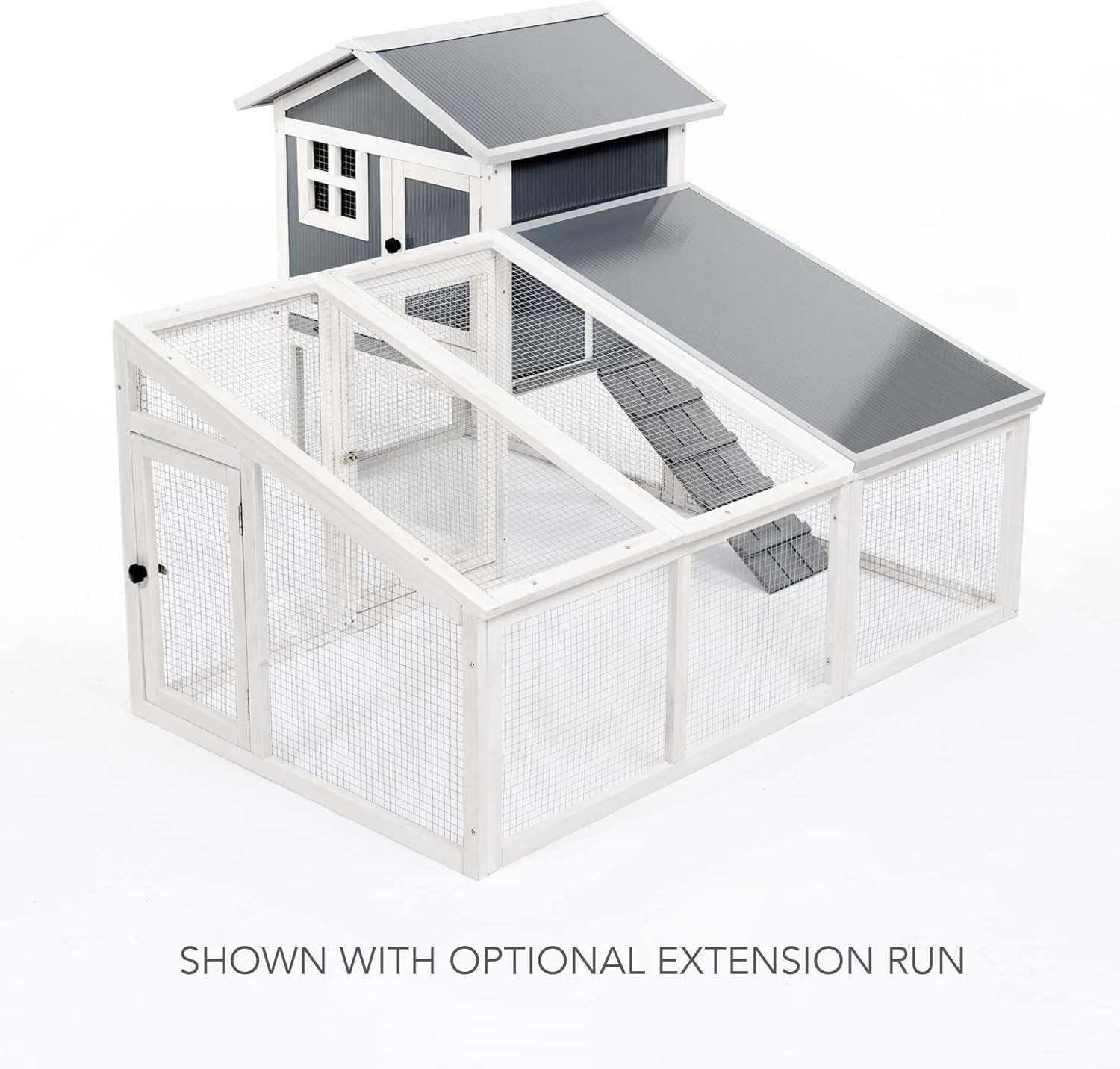 Large Double Rabbit Hutch & Run Outdoor Indoor 2 Tier Secure Wooden Cage