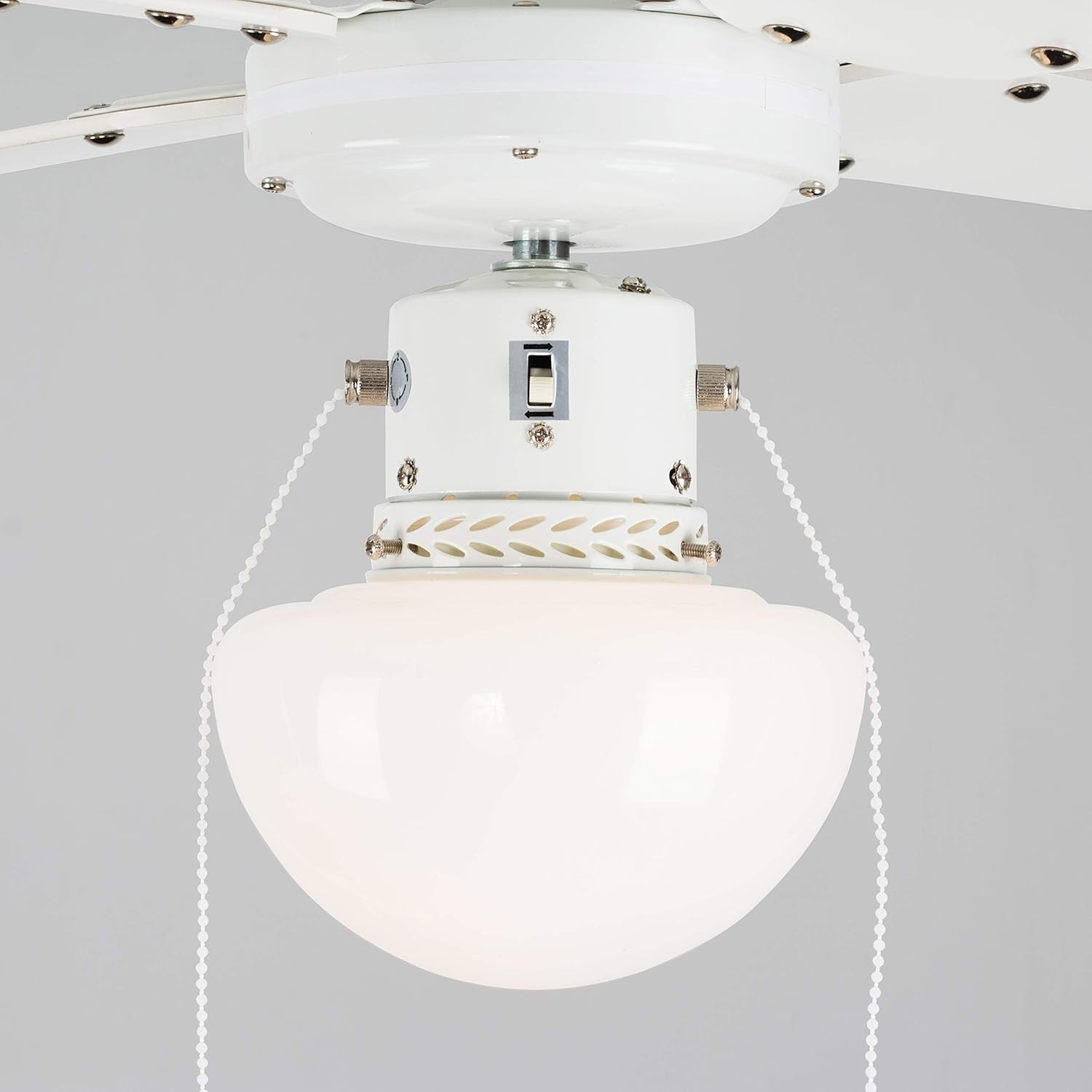 MiniSun 42" White Ceiling Fan with Light, Reversible Blades, 3-Speed, LED Bulb