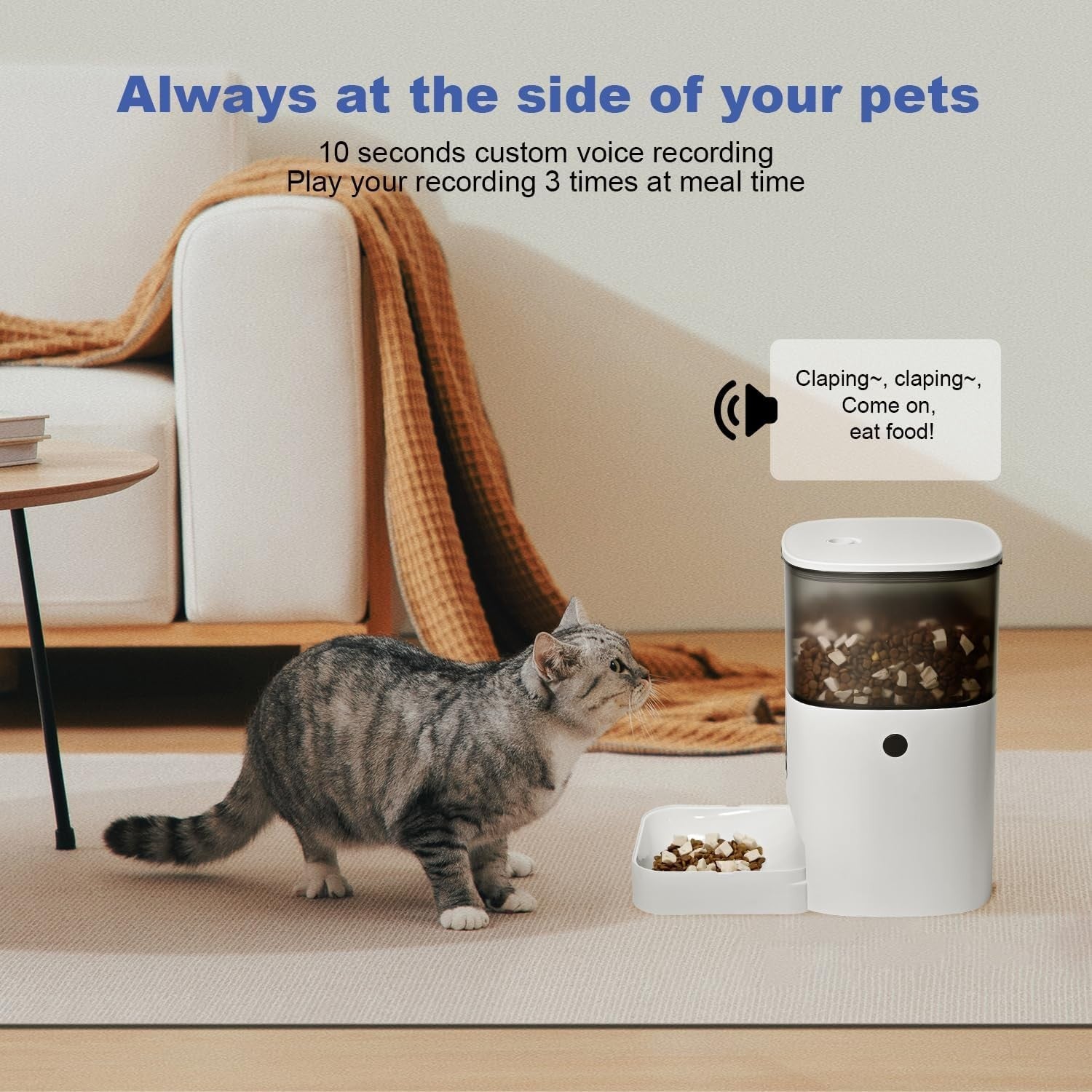 4L Automatic Pet Feeder Timed Food Dispenser 8 Meals Voice Recorder