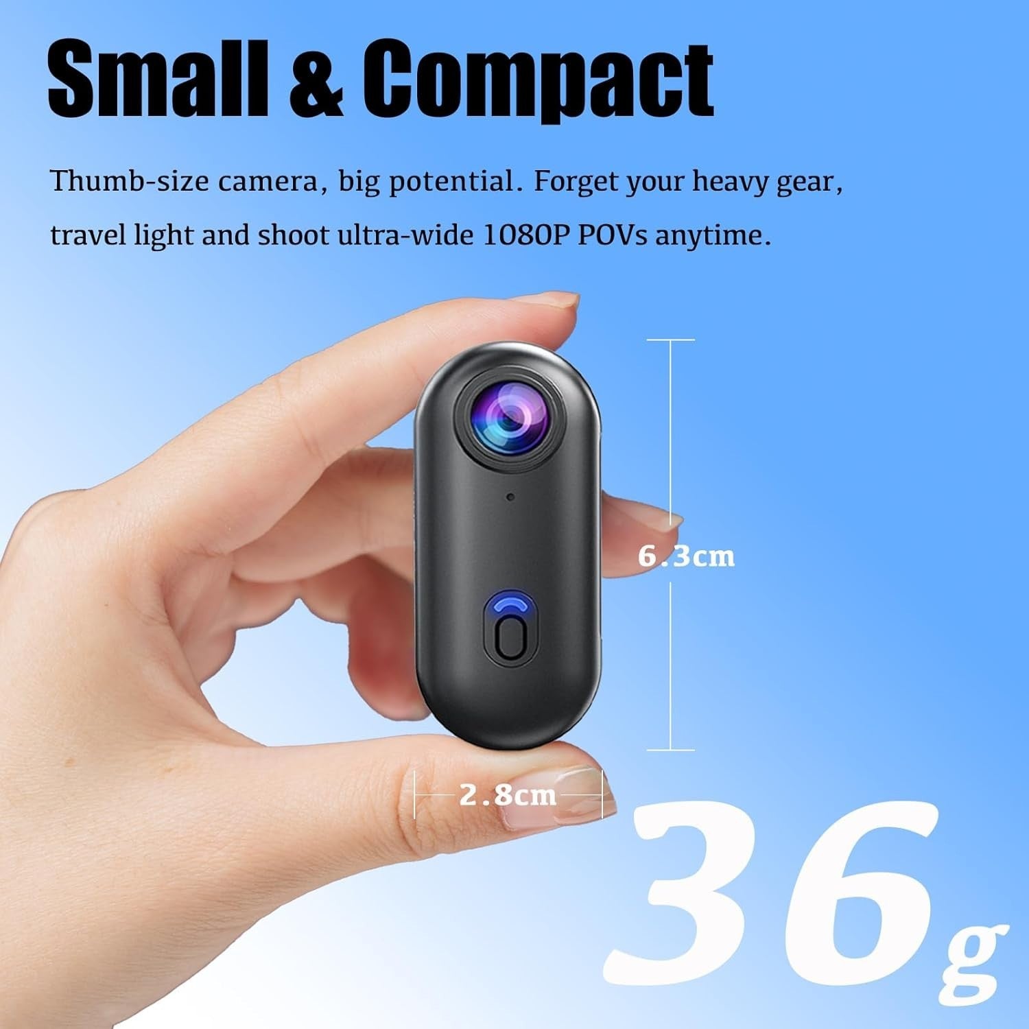 Mini 1080P Wearable Action Camera POV Body Cam w/128GB Portable Clip