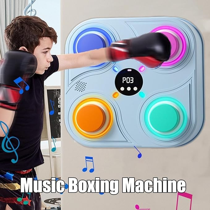 Music Boxing Machine Wall Mount LED Punch Pad Bluetooth Training Gloves