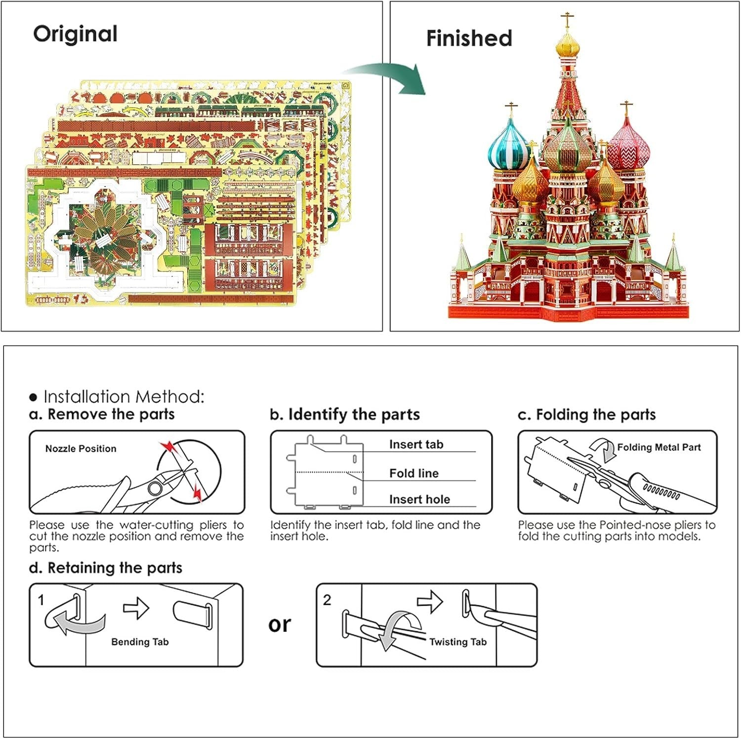 3D Metal Puzzle Cathedral Model Kit | 711pcs DIY Architecture Gift