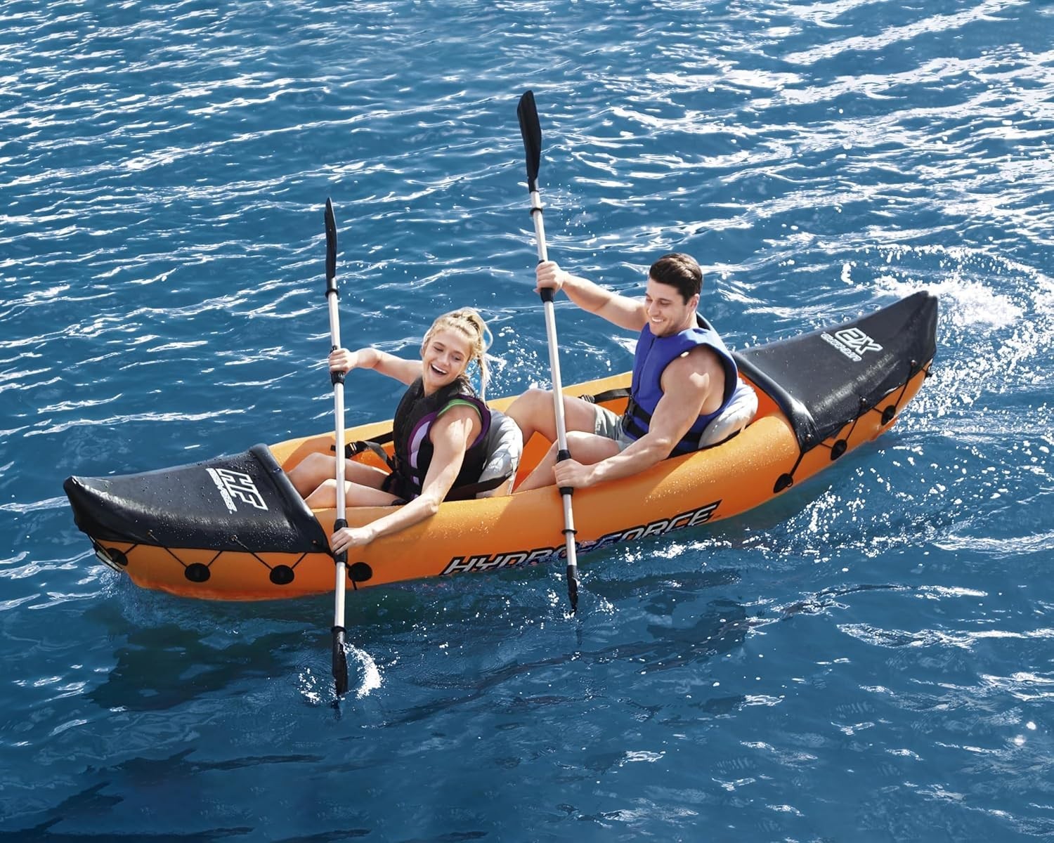 2 Person Inflatable Kayak Set w/ Paddles Pump PVC River Boat