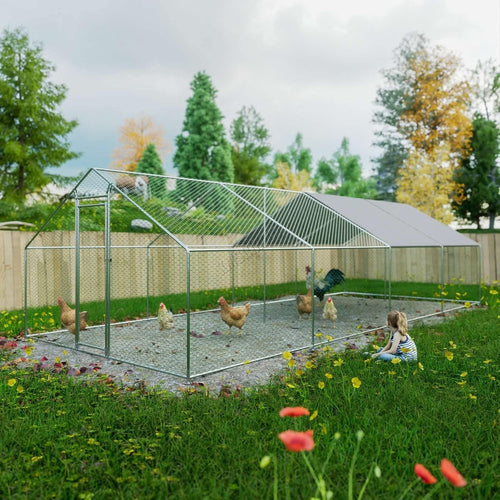 Extra Large Walk In Chicken Run Outdoor Metal Pet Enclosure 8x3x2m