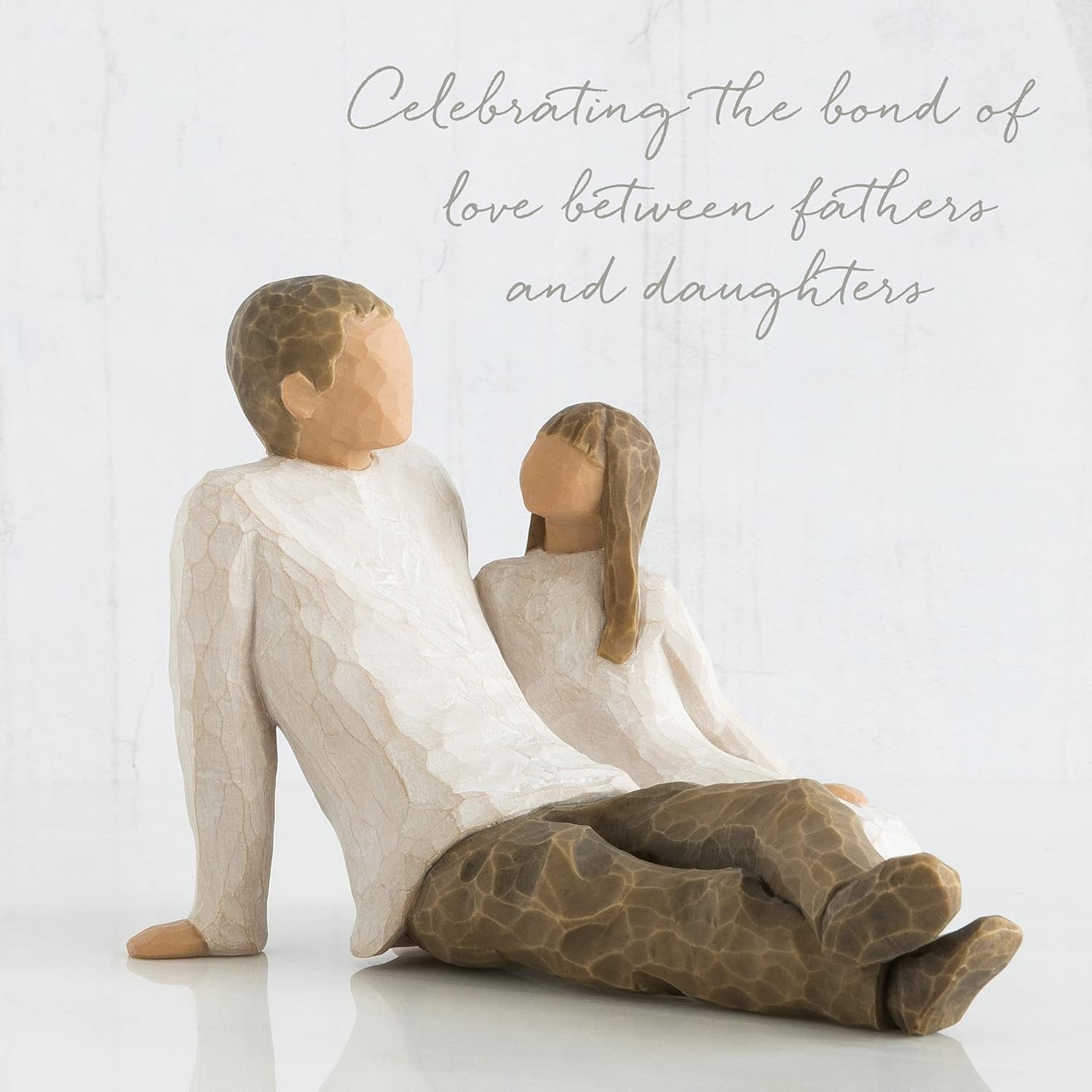 Father & Daughter Figurine 11.5cm Hand-Painted Resin Sentimental Family Ornament