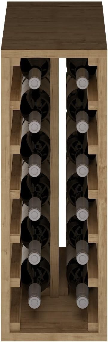 Pine Wine Rack for 12 Bottles – Light Oak Finish | Compact Floor Stand