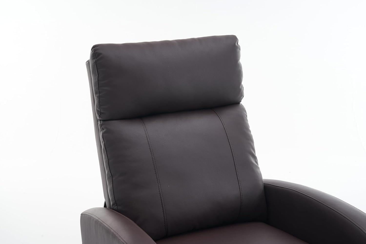 Recliner Armchair Brown PU Leather Lounge Chair Adjustable Back & Footrest
