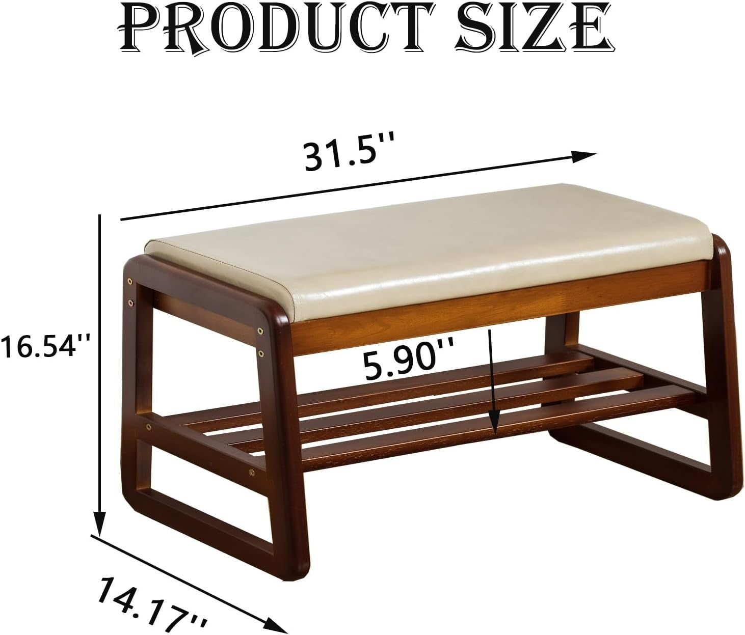 Modern Grey Shoe Bench with Cushion & Flip-Top Storage, Solid Wood 2-Tier