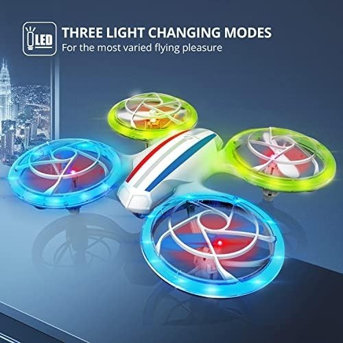 Mini Drone 720P HD Camera for Kids, LED Lights, Voice & Gesture Control