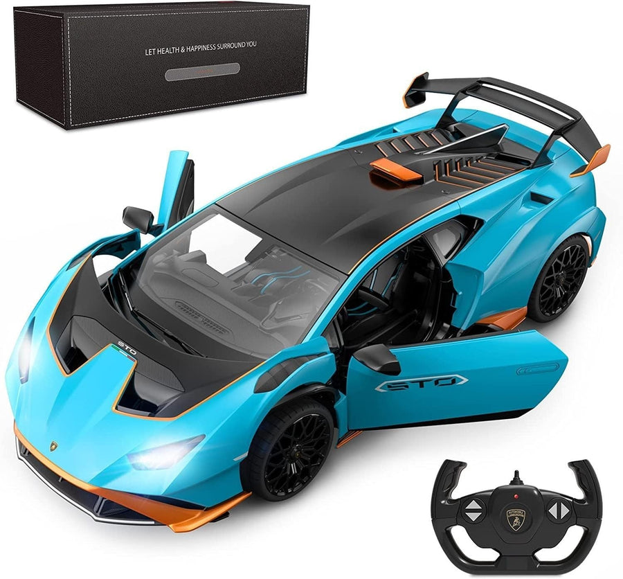 1:14 Blue RC Sports Car with LED Lights – Realistic Racing Toy for Kids & Adults