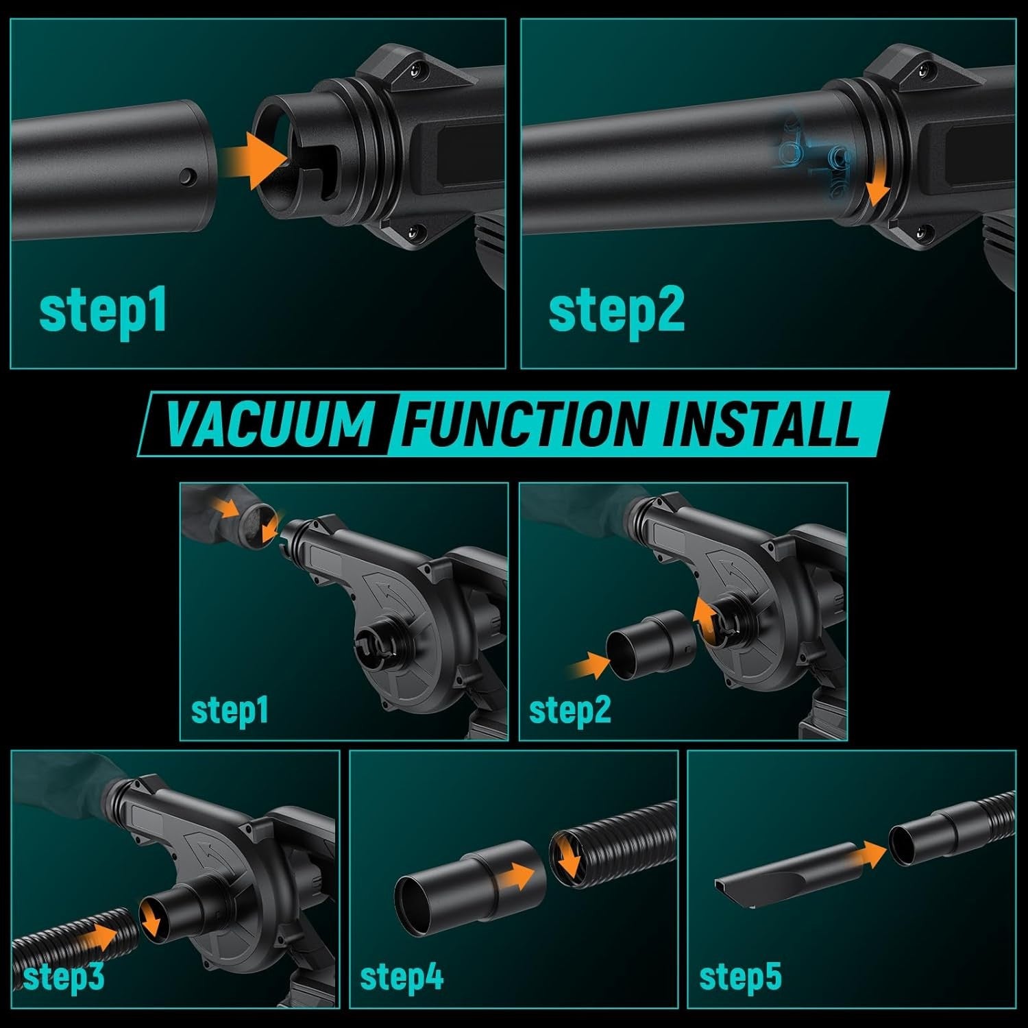 Cordless Leaf Blower Vacuum 18V 2-in-1 Garden Cleaner Tool Only