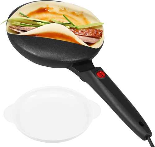 Electric Handheld Crepe Maker 8'' Non-Stick Instant Pancake Maker with Bowl
