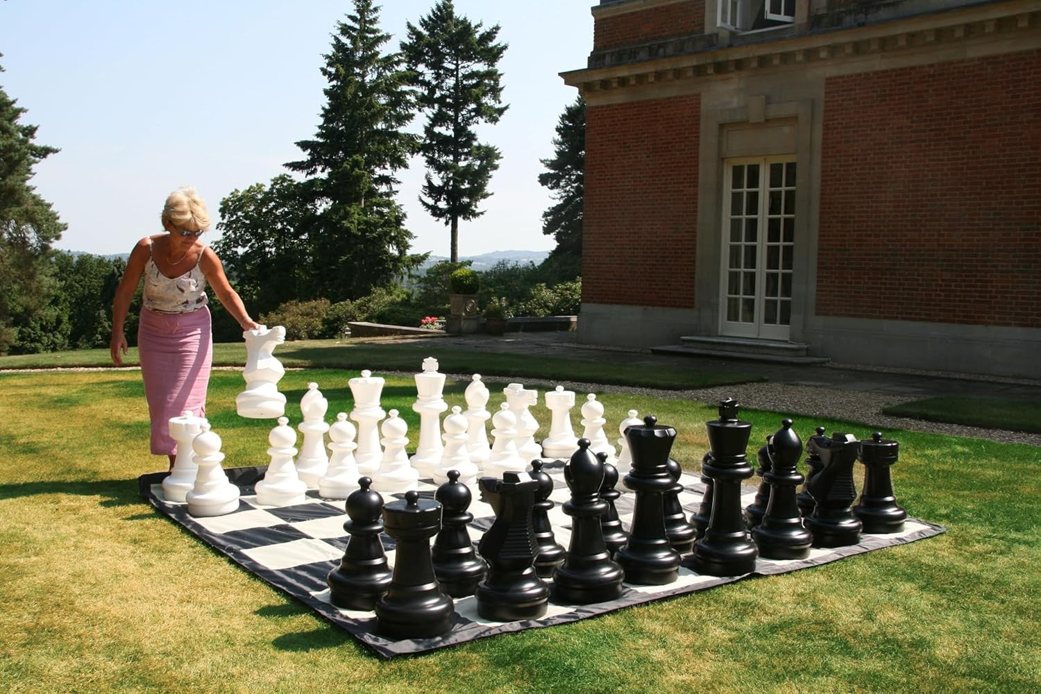Giant Outdoor Chess Mat 262cm | Waterproof Nylon Board for Garden Play