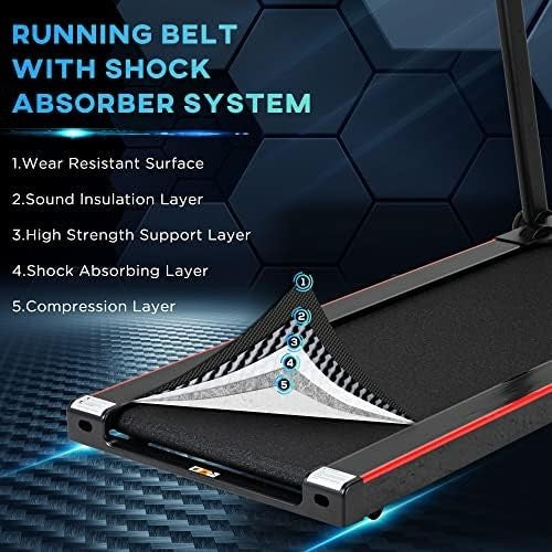 Folding Treadmill 14km/h LED Display Safety Key Wide Mat Home Fitness