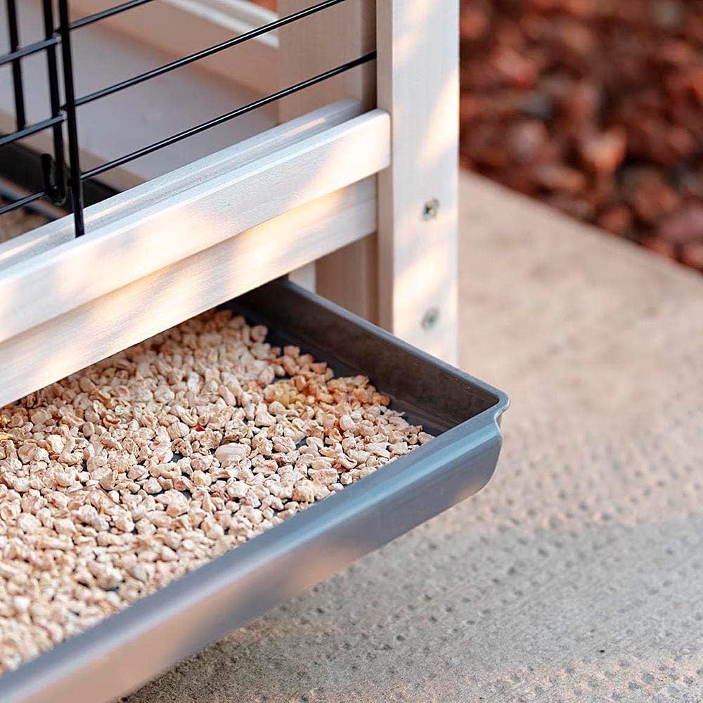 Compact Double Tier Rabbit Hutch Indoor Outdoor Cage Easy Clean Mini