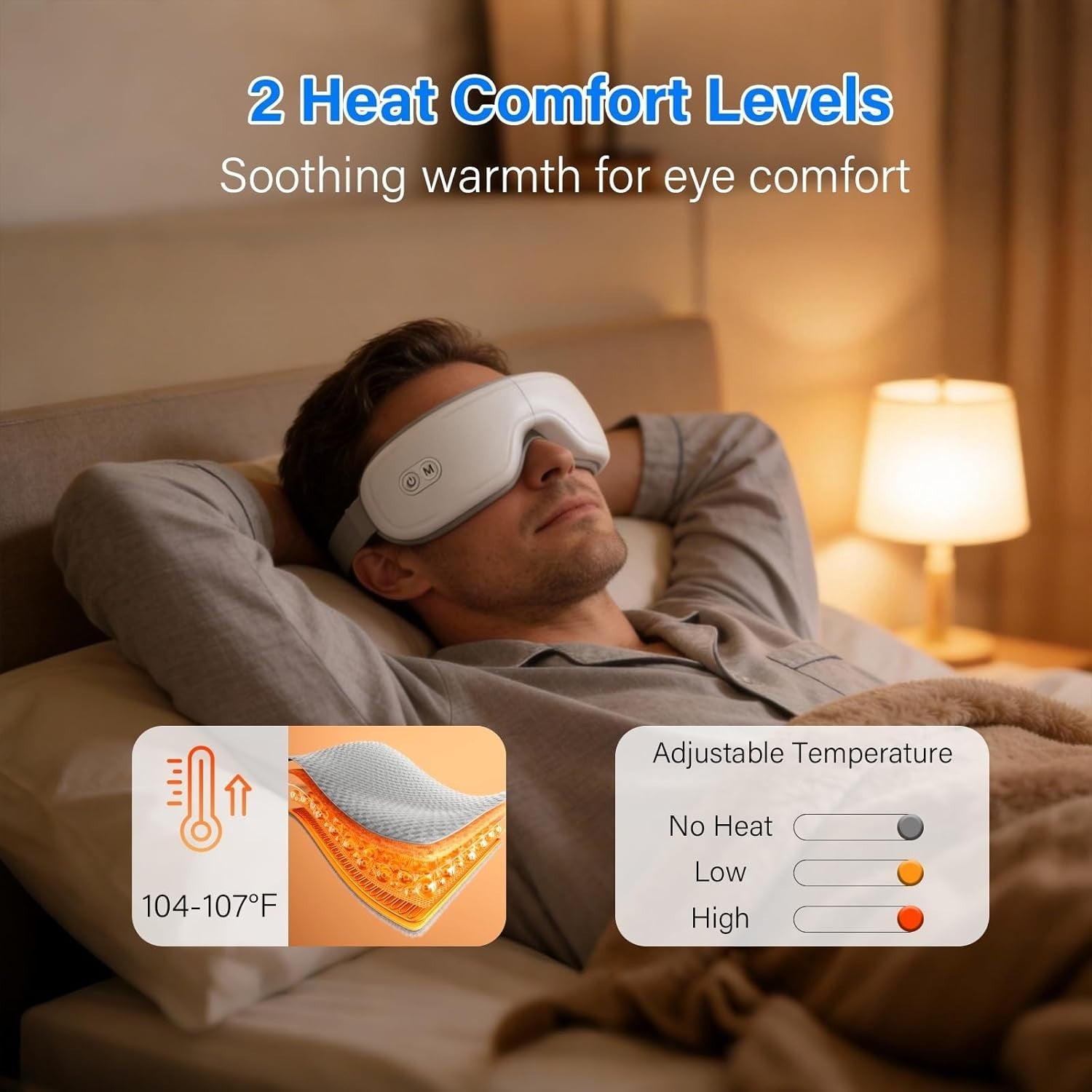 Heated Eye Massager Air Compression Bluetooth Music Sleep Relaxation