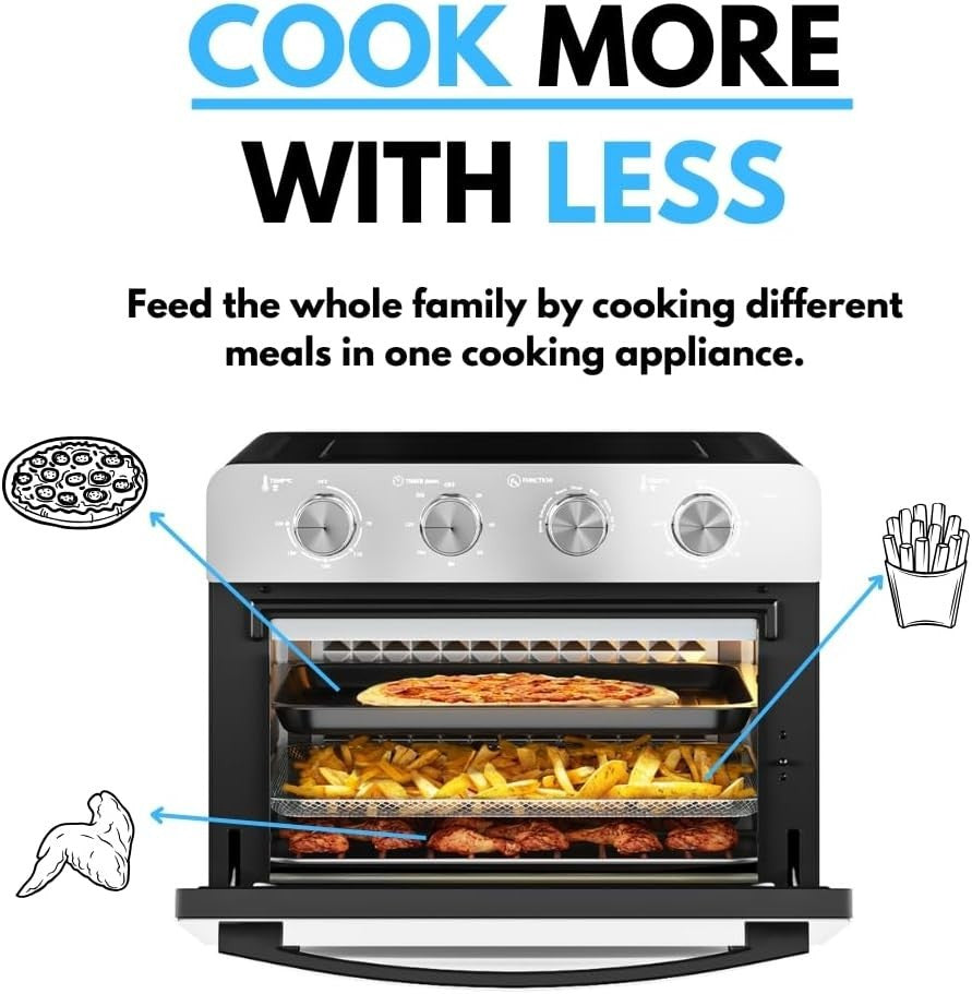 25L Air Fryer Oven Rotisserie Convection Pizza Bake Dehydrate 7 Functions