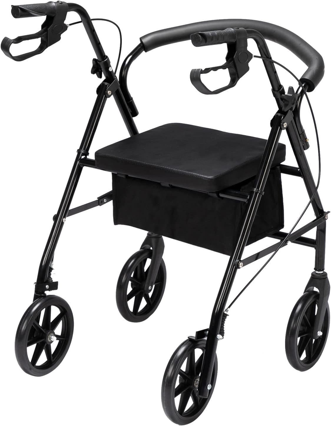 Lightweight Rollator Walker with Seat Folding All Terrain 8” Wheels