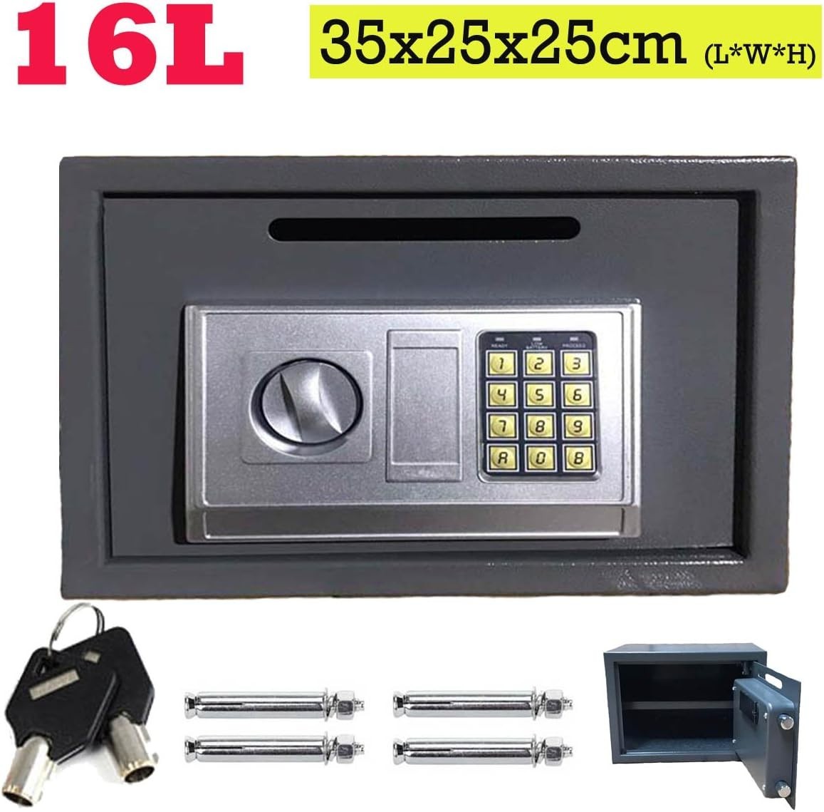 16L Digital Security Safe Box Electronic Keypad Cash Document Lock