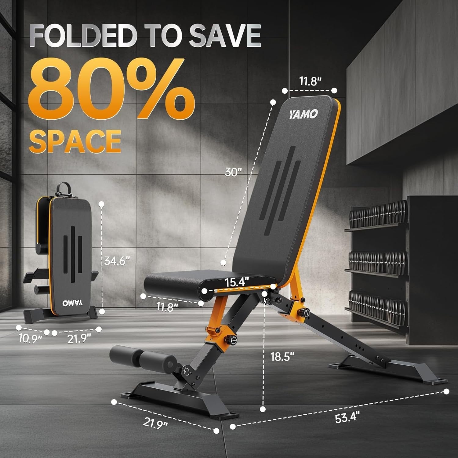 Heavy Duty Foldable Workout Bench 300kg Multi-Angle Home Training