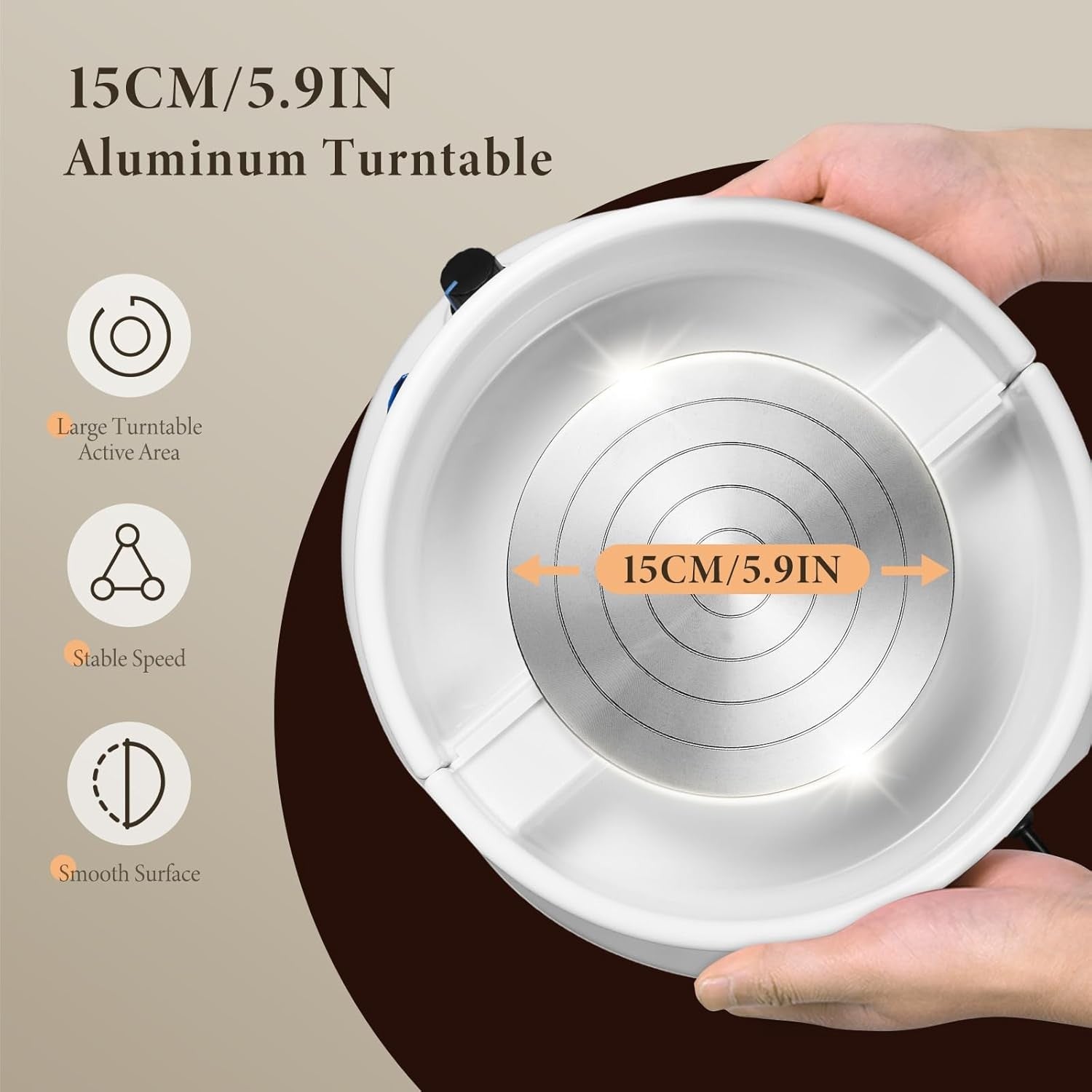 Electric Pottery Wheel 350W Adjustable Speed 15cm Ceramic Tool