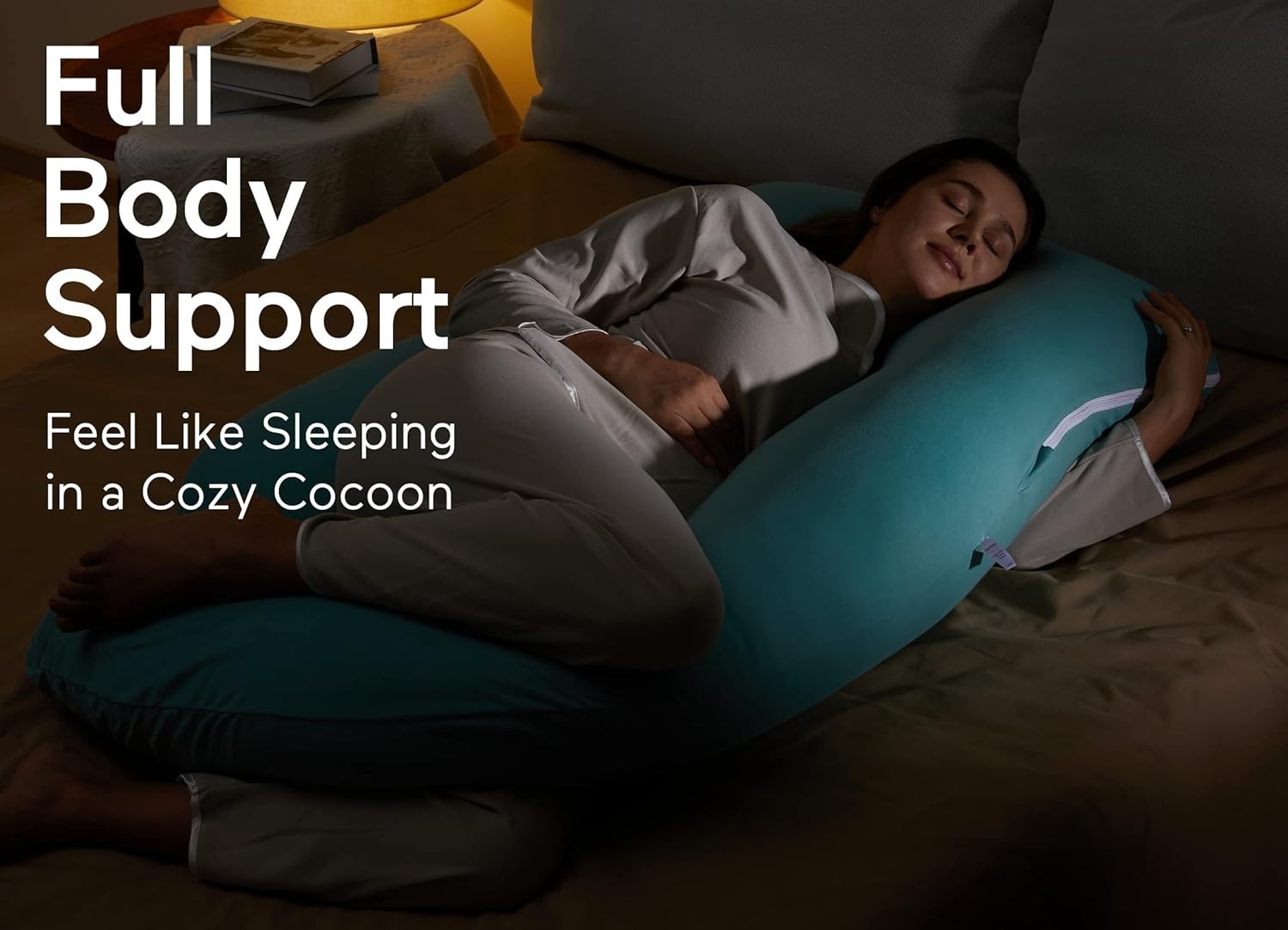 Multipurpose Pregnancy Pillow 57” Full Body Maternity Support Side Sleeper