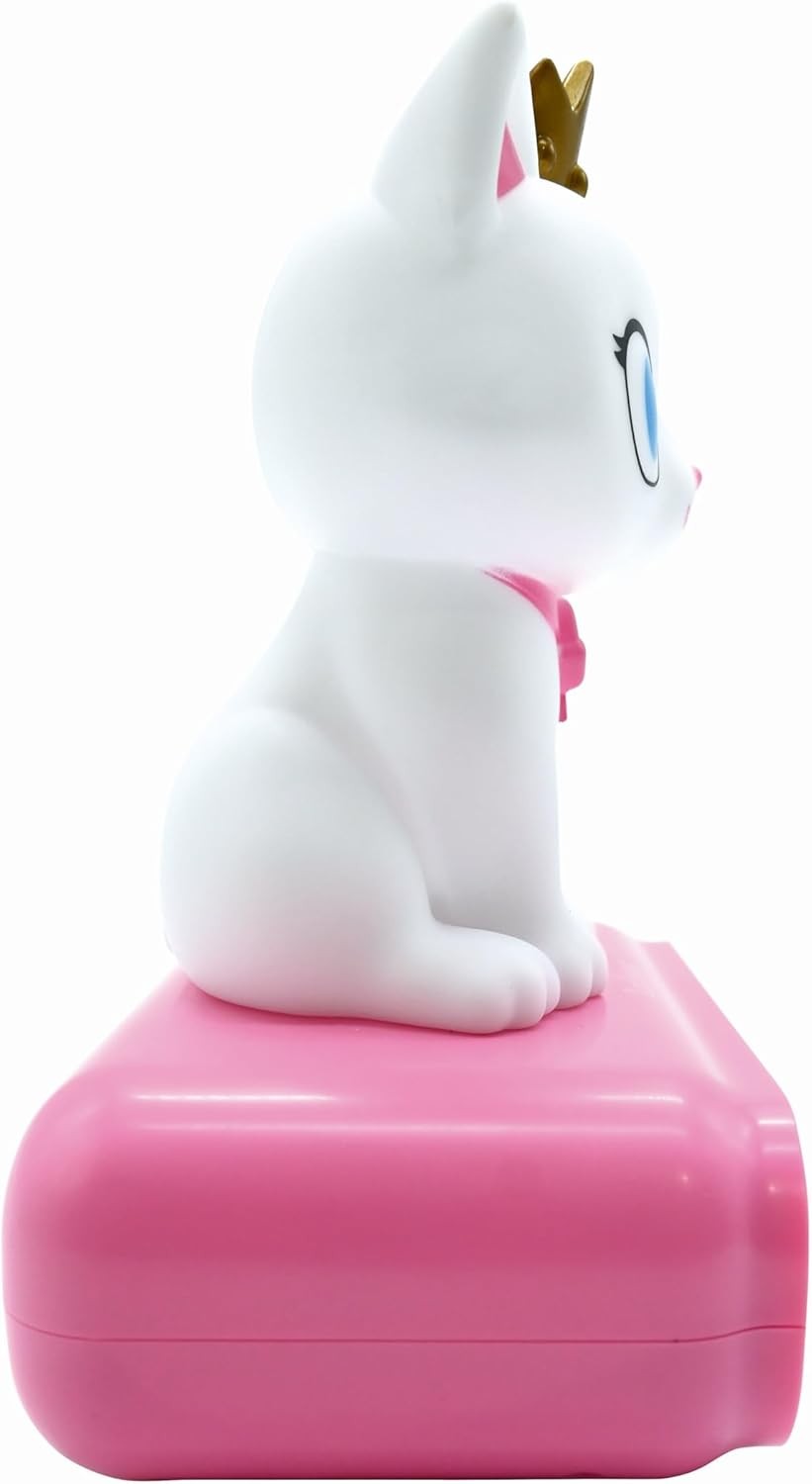 Kids Kitten Alarm Clock Night Light LED Display Snooze Sounds Bedroom