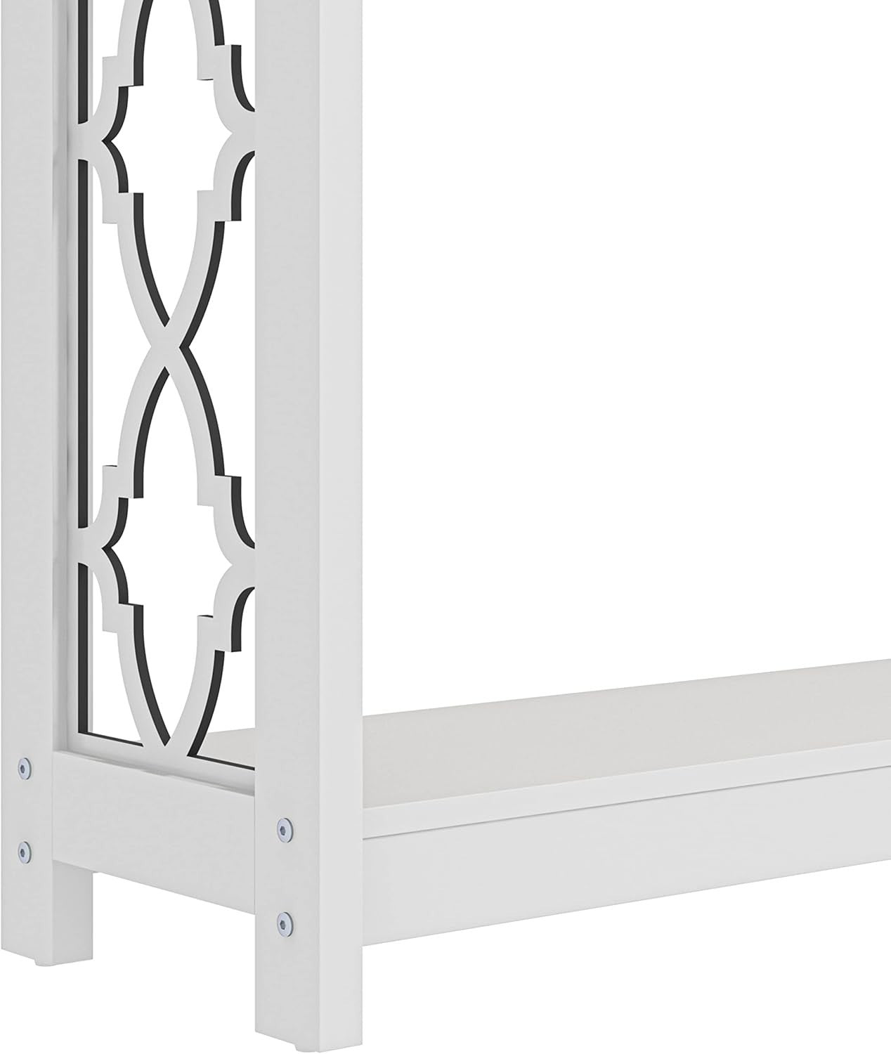 Console Table White Oak Modern Hallway Shelf Unit Slim Storage 90cm