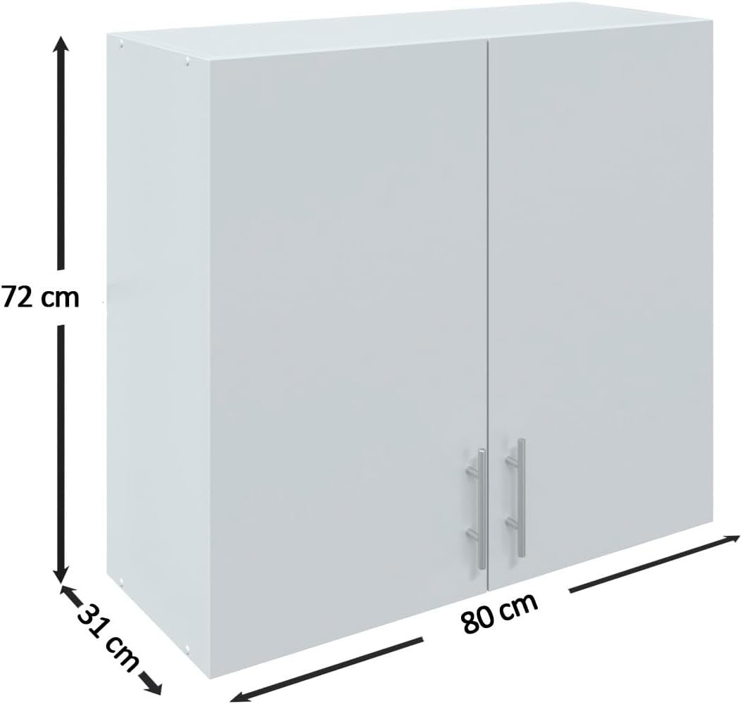 Space-Saving 80cm White Gloss Kitchen Wall Cabinet – Easy Install & Durable