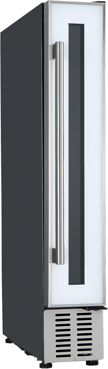 7 Bottle Slim Wine Cooler Under Counter White Digital Touch Control 15cm