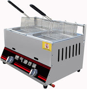 LPG Gas Countertop Deep Fryer Stainless Steel 6L / 12L Commercial