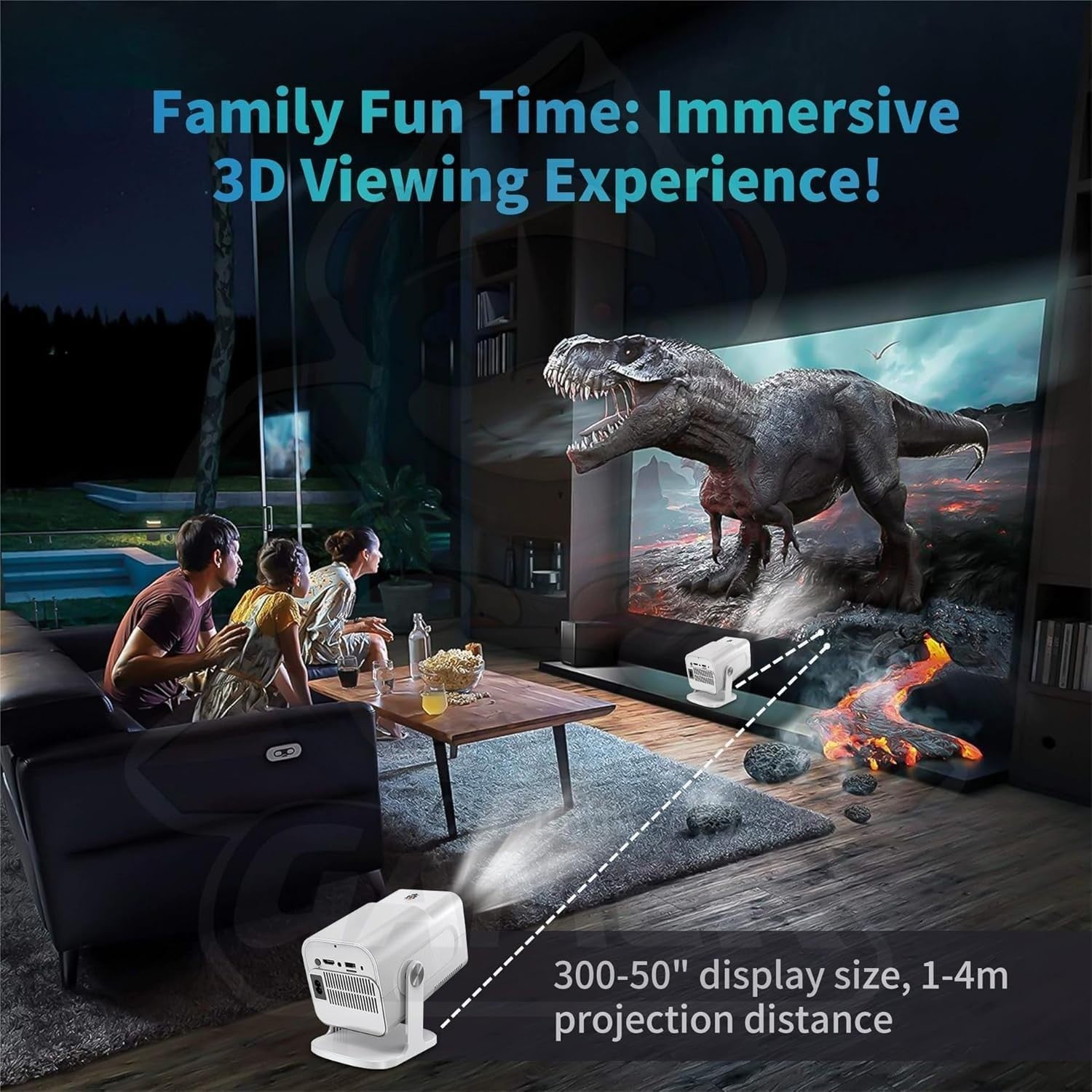 Retro Game Projector 4K Smart Android 12 30000 Games WiFi Bluetooth