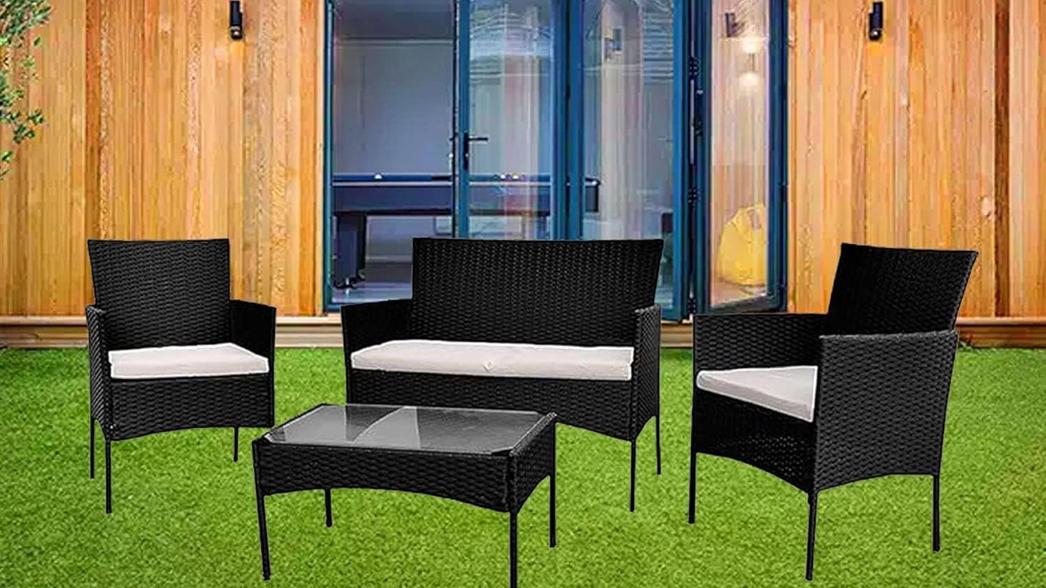 Rattan Garden Furniture Set 4 Seater Outdoor Sofa Chairs Table Patio
