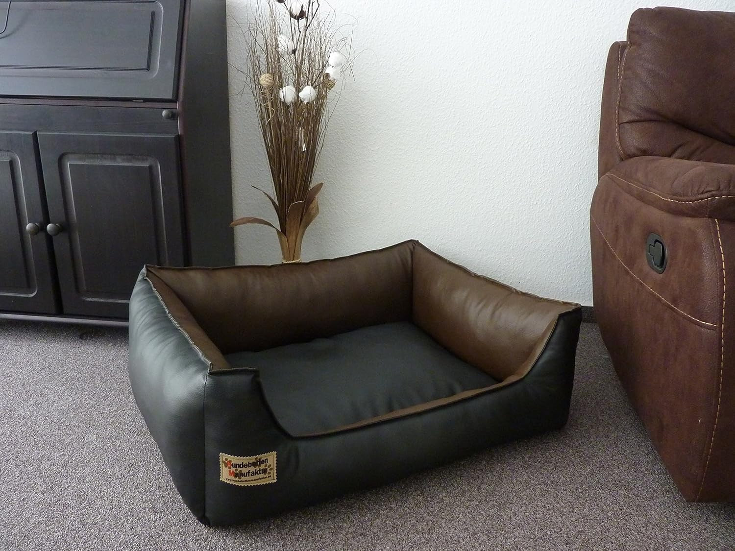 130x100cm Faux Leather Dog Bed Waterproof Hygienic