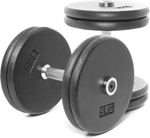 20kg Pro Style Adjustable Dumbbells Pair Cast Iron Home Gym Set