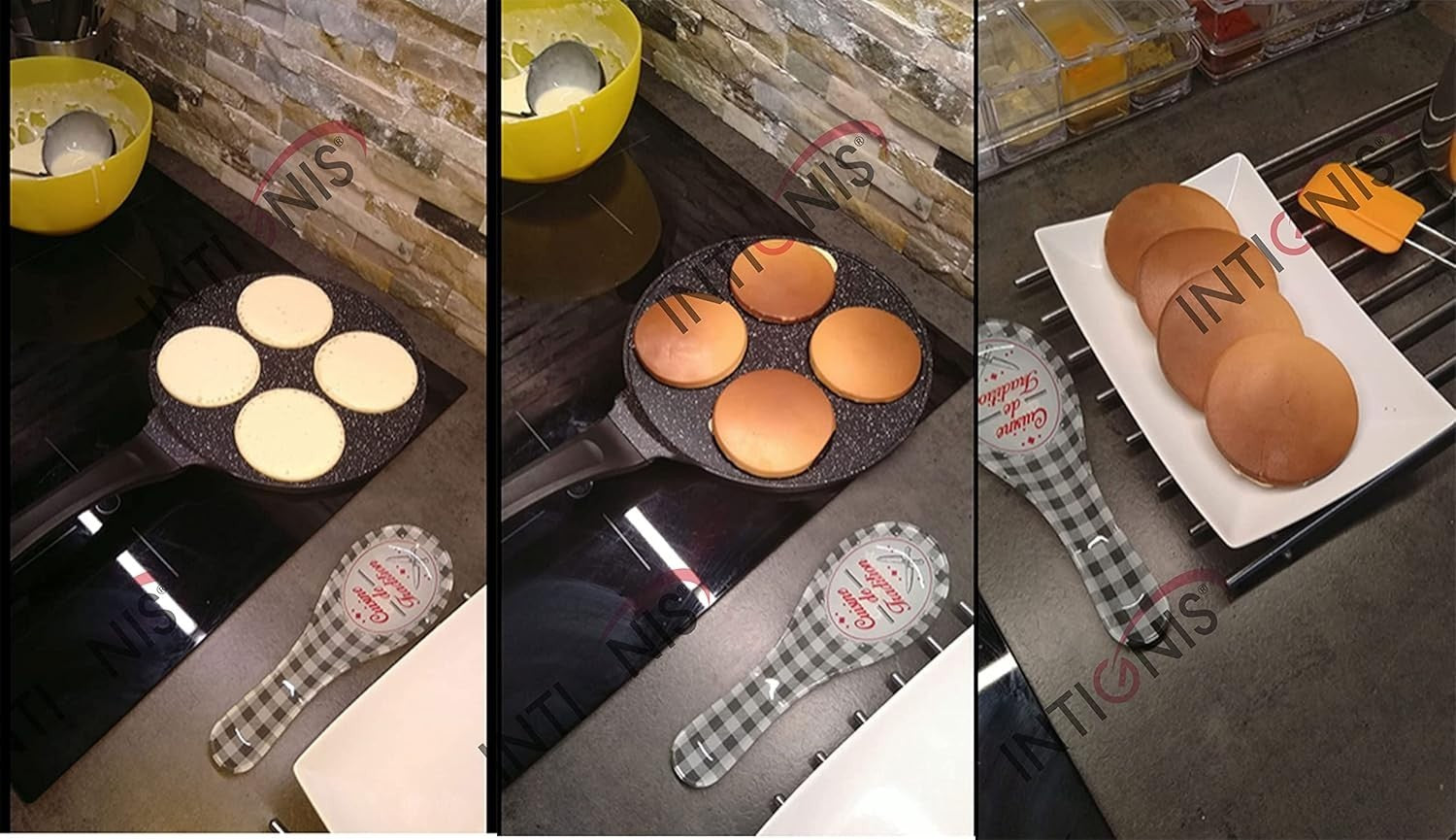 4-Hole Mini Pancake Pan Non-Stick Crepe Frying Pan Induction & Gas