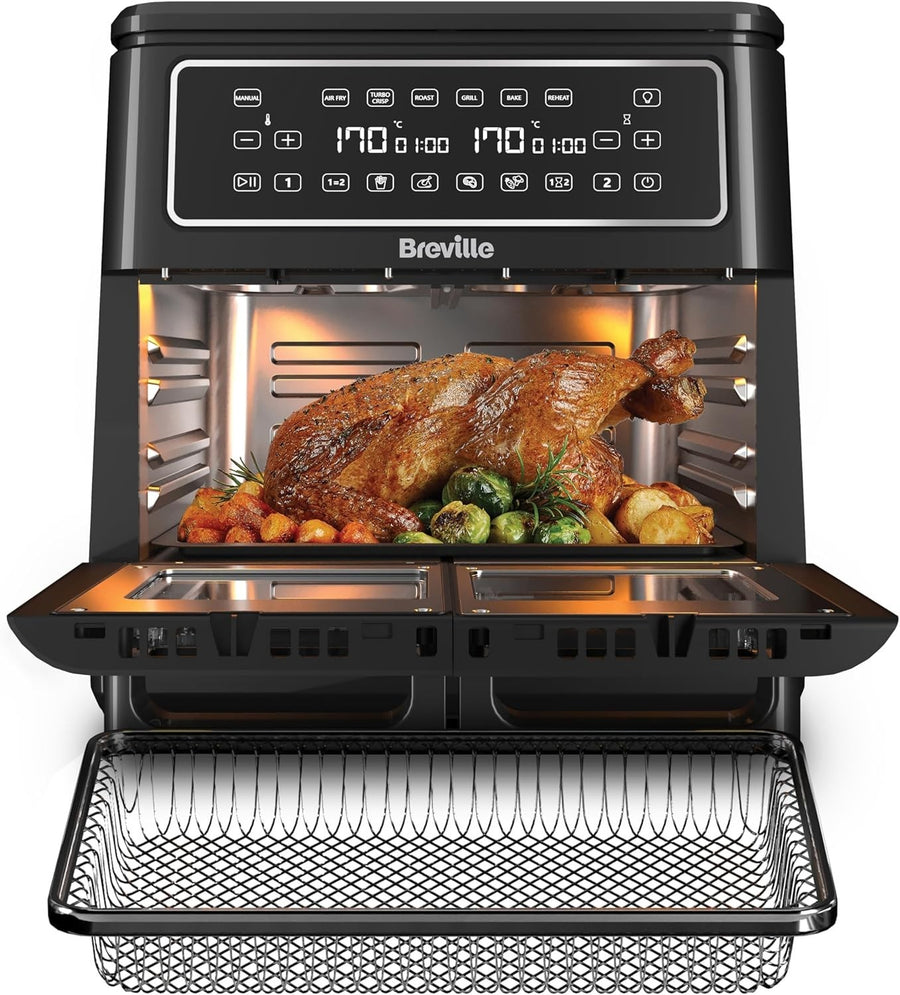 11L Digital Dual Zone Air Fryer Oven | Large Mesh Tray | 12-Way Cooking | Energy