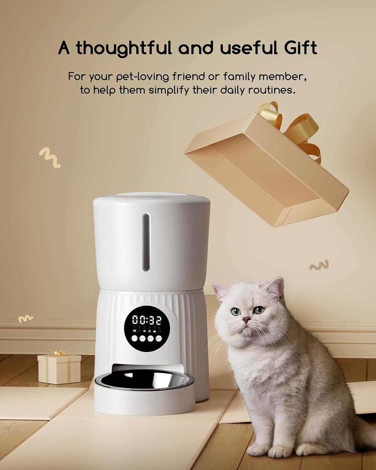 Timed Automatic Pet Food Dispenser 4L Portion Control Feeder Bowl