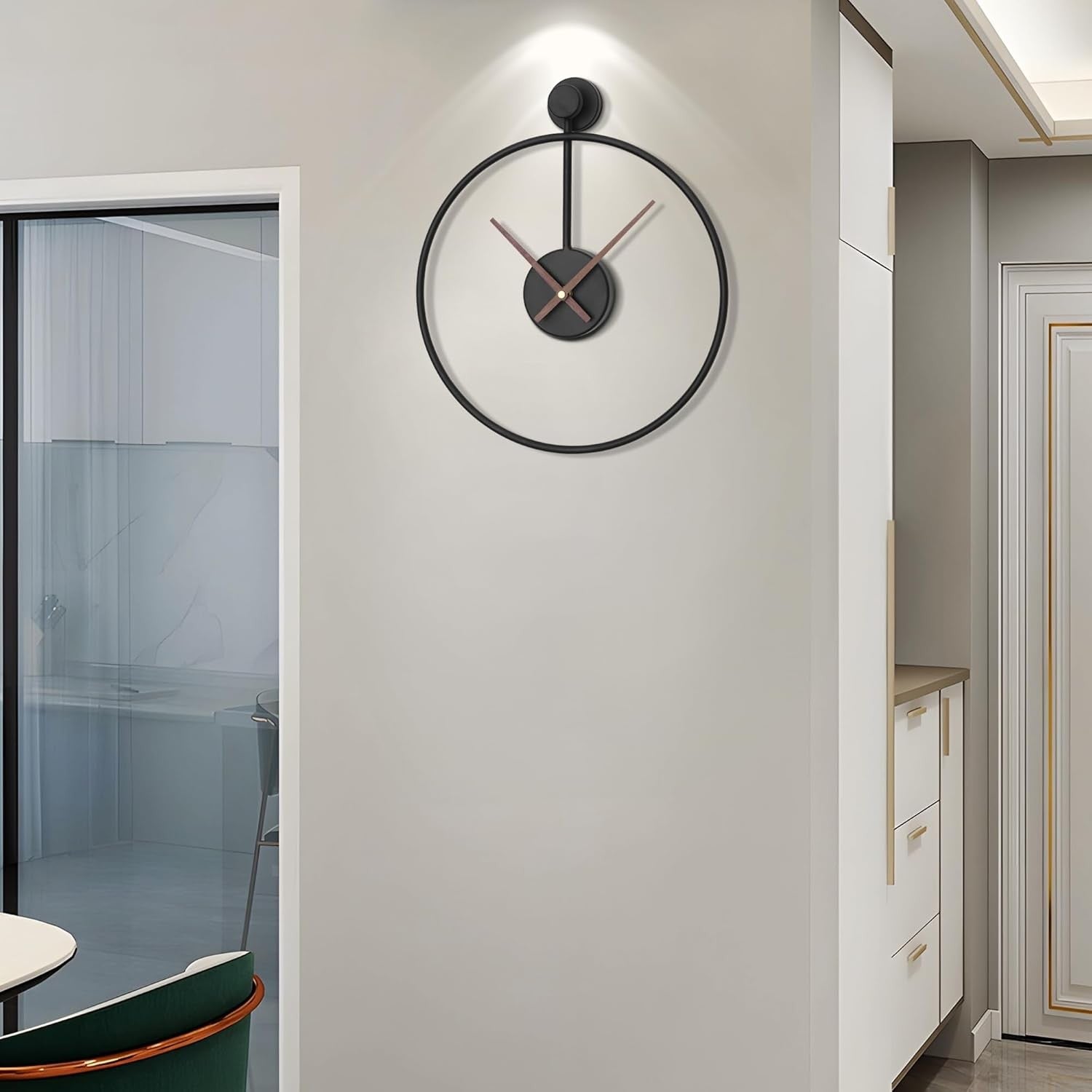 Modern Minimalist Black Metal Wall Clock 30cm Silent Non-Ticking Round Home Deco