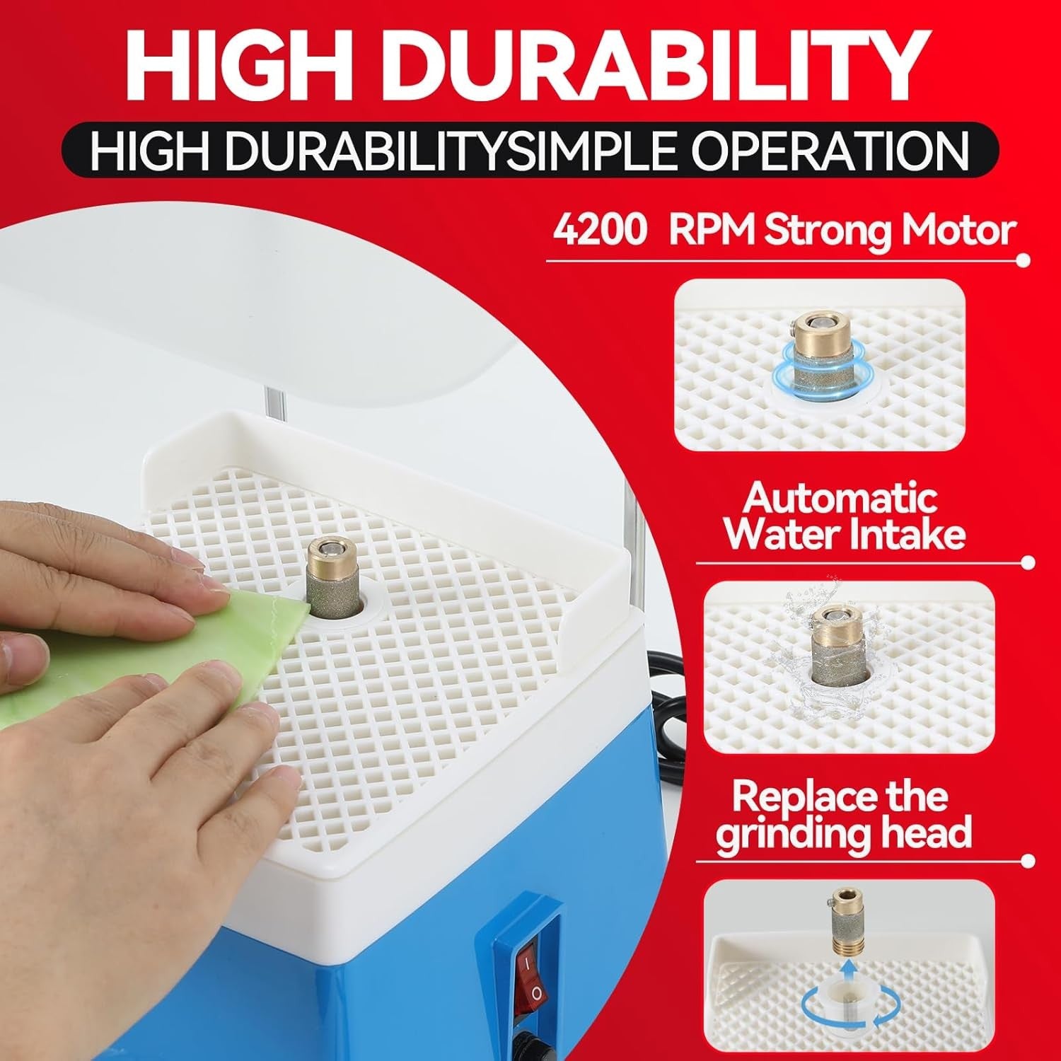 Stained Glass Grinder Kit 32pcs Glass Grinding Machine 4200RPM DIY Crafts