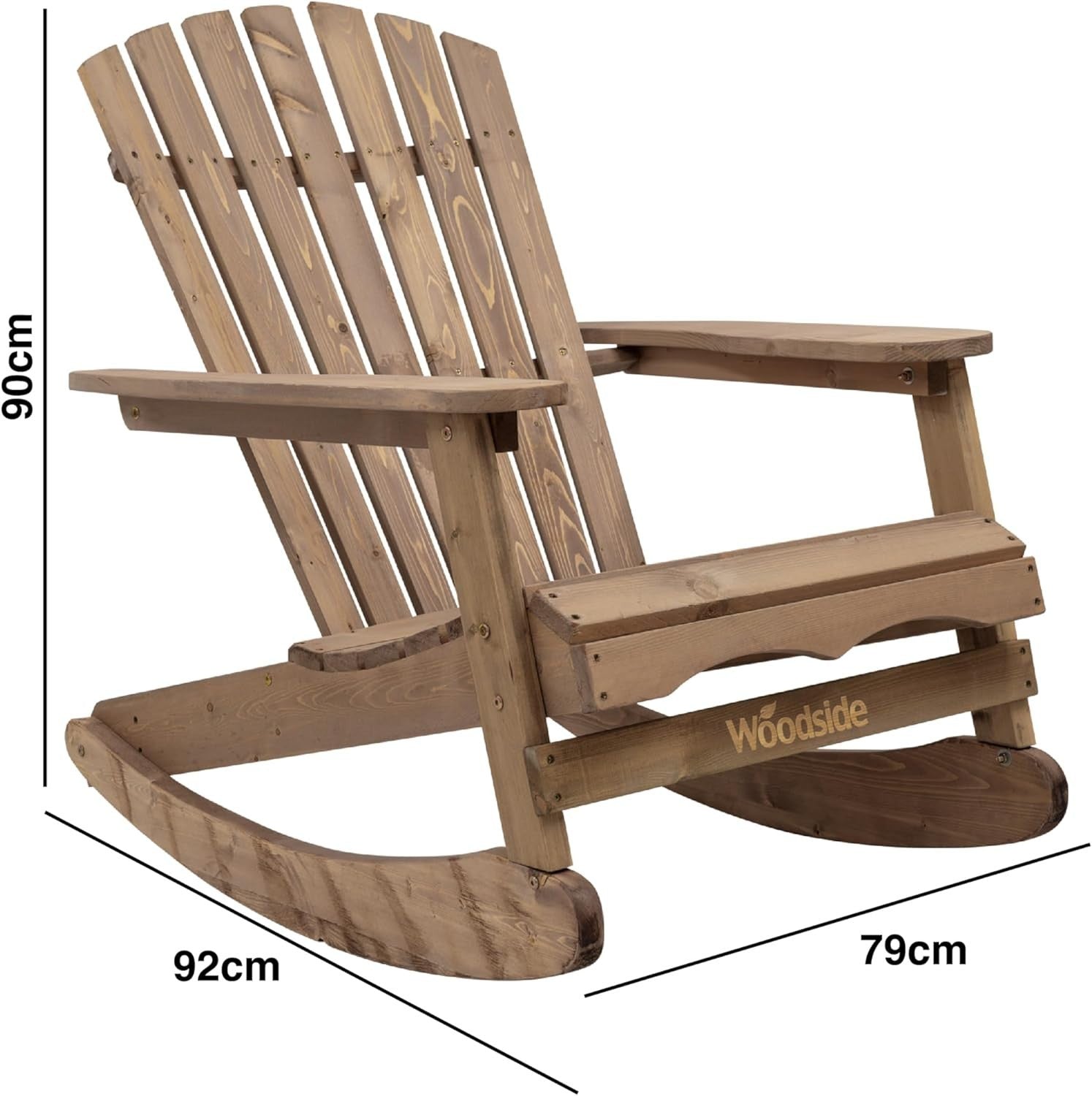 Outdoor Wooden Rocking Adirondack Chair Patio Garden Relaxing Comfort
