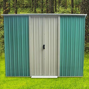 8x4ft Heavy Duty Metal Garden Shed with Lockable Sliding Doors Waterproof Green