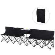 6 Seat Folding Camping Bench w/ Cooler Bag Carry Bag Sports Outdoor Picnic