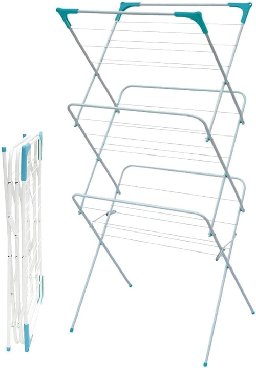 3 Tier Folding Clothes Airer Laundry Drying Rack Indoor Outdoor Compact