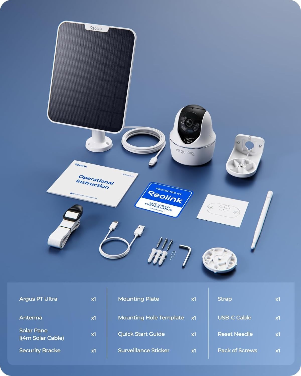 4K Solar Security Camera Wireless PTZ Color Night Vision Alexa